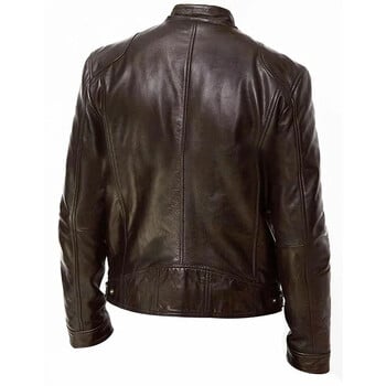 Casual Loose Faux Leather Pu Jacket for Men European Size Stand Collar Μοτοσικλέτα νεανικό μπουφάν Άνοιξη Φθινόπωρο