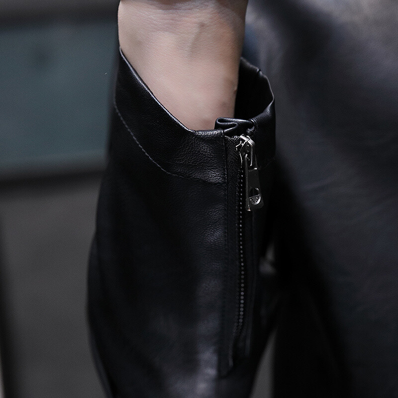 Férfi motoros bőrkabát, 2023. ősz, új férfi divattrend, dekoratív motoros bőrkabát