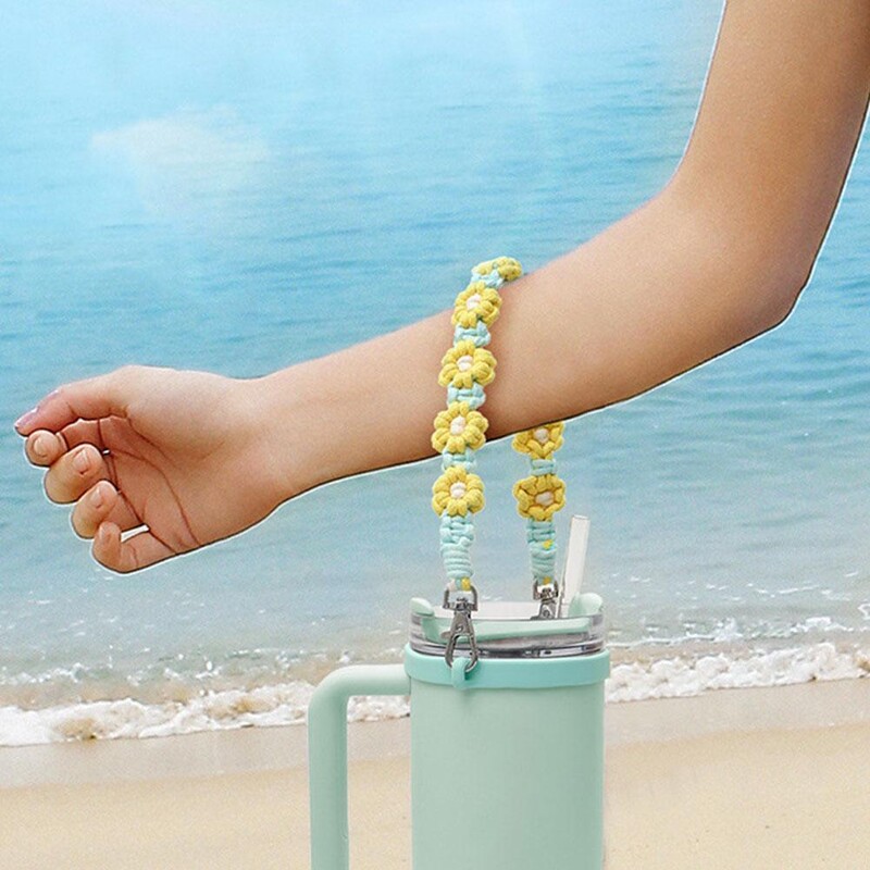 Käsitsi kootud rippuv pudeli tropihoidja Stanley jaoks reguleeritava veetassi rihmaga elastne riba disain Stanley tassi tarvikule V8H5