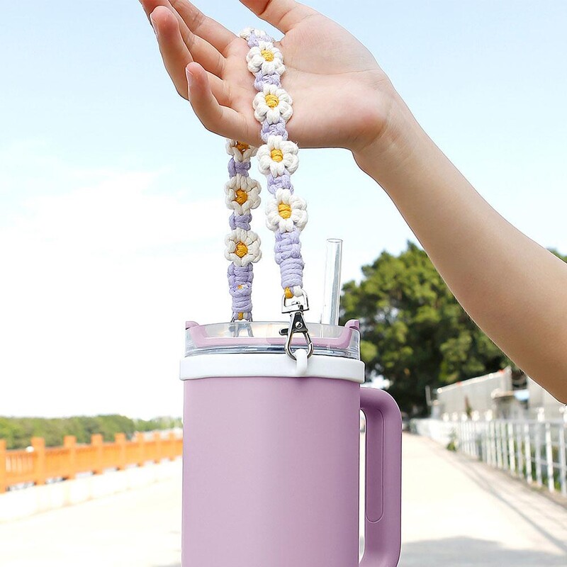 Käsitsi kootud rippuv pudeli tropihoidja Stanley jaoks reguleeritava veetassi rihmaga elastne riba disain Stanley tassi tarvikule V8H5