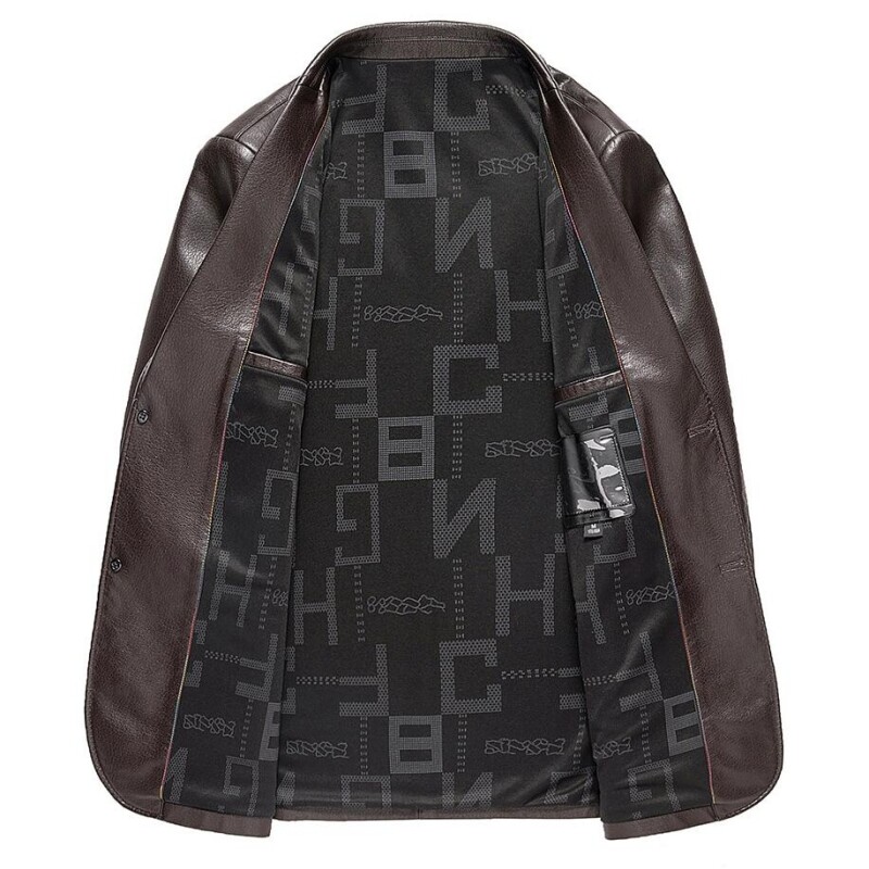 Kiváló minőségű férfi öltöny bőrdzseki divatos bőrkabát Őszi és téli új alkalmi kis öltöny kabát Férfi bőrkabát