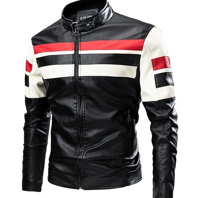 Vīriešu apkakle Moto ādas jakas Slim Fit ādas mēteļi Augstas kvalitātes vīriešu modes ikdienas ādas jakas 5XL
