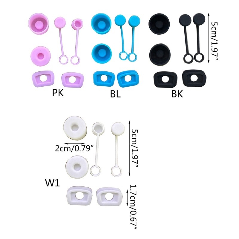 6 gab. Glabājiet savu krūzi tīru un kārtīgu pret izšļakstījumu necaurlaidīgu aizbāžņu komplekts Stenlija-Tumbler kvadrātveida apaļajam silikona pretizliešanas aizbāznim
