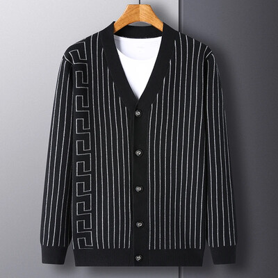 Férfi alkalmi dizájn Kardigán vastagított hosszú ujjú kabát Kardigán pulóver Férfi ruházat