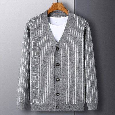 Férfi alkalmi dizájn Kardigán vastagított hosszú ujjú kabát Kardigán pulóver Férfi ruházat