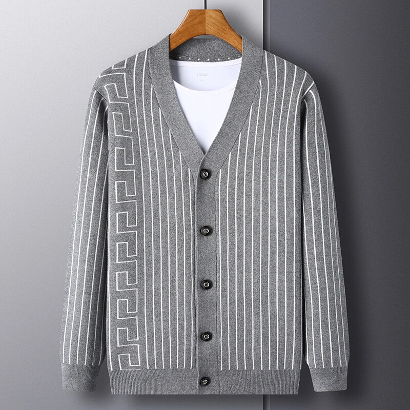 Férfi alkalmi dizájn Kardigán vastagított hosszú ujjú kabát Kardigán pulóver Férfi ruházat