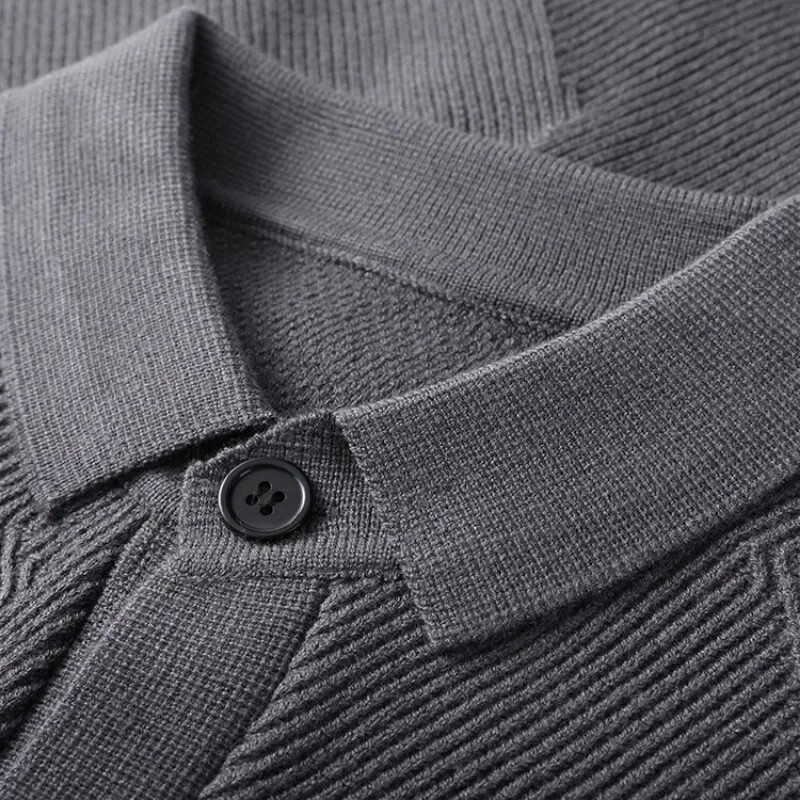 2024. gada jauns rudens un ziemas gadījuma dizaina vīriešu jaka džemperis ar biezām garām piedurknēm.