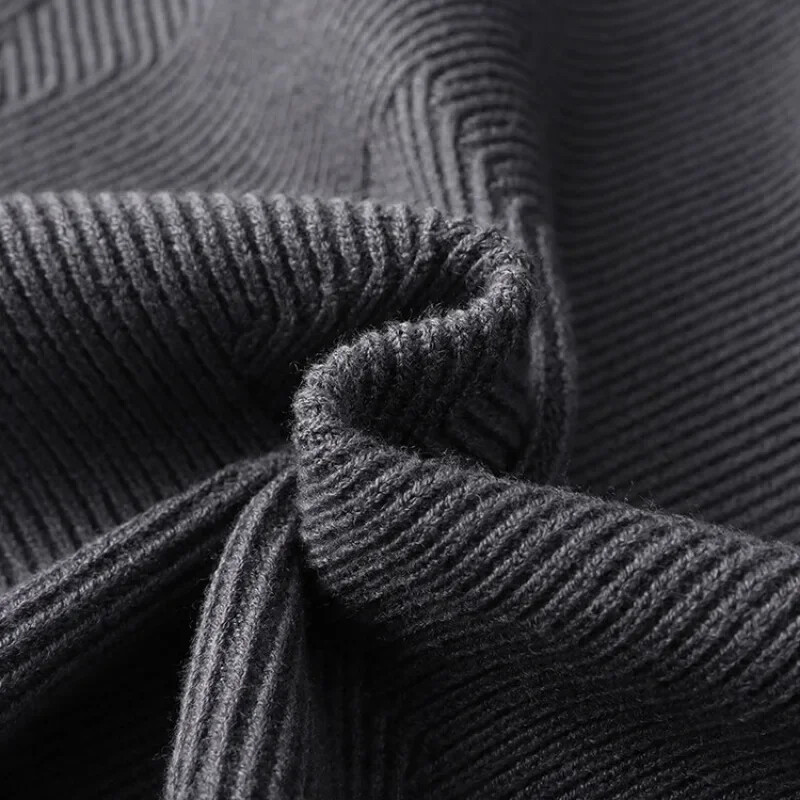 2024. gada jauns rudens un ziemas gadījuma dizaina vīriešu jaka džemperis ar biezām garām piedurknēm.