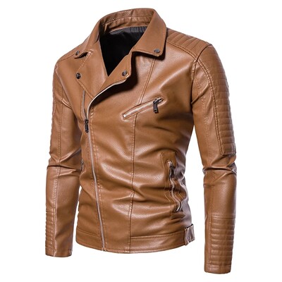 Επώνυμα ρούχα Μοτοσικλέτα Λεπτό Δερμάτινο Μπουφάν Ανδρικό Δερμάτινο Μπουφάν British Fashion Ανδρικό 4XL-M's PU Δερμάτινο μπουφάν