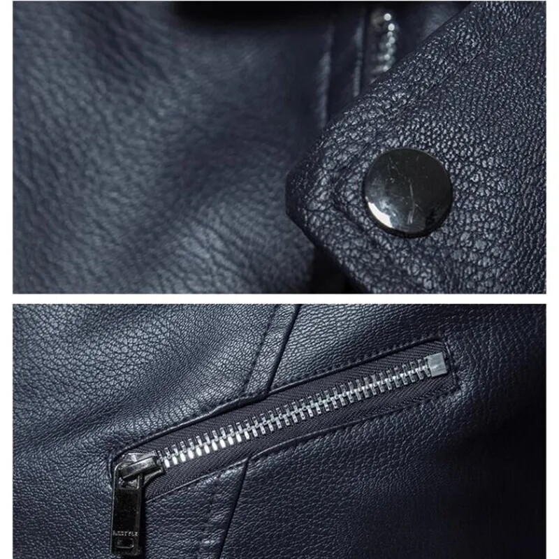 Επώνυμα ρούχα Μοτοσικλέτα Λεπτό Δερμάτινο Μπουφάν Ανδρικό Δερμάτινο Μπουφάν British Fashion Ανδρικό 4XL-M's PU Δερμάτινο μπουφάν