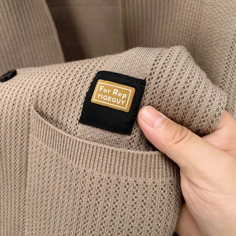 Cardigan tricotat pentru bărbați de înaltă calitate de toamnă și iarnă pentru afaceri, ocazional, confortabil, multifuncțional