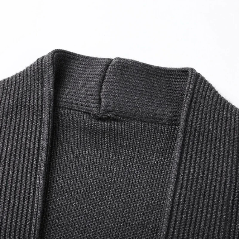Férfi őszi és téli kiváló minőségű kötött kardigán gomb nélküli alkalmi kényelmes és sokoldalú öltönyök férfi ruhák