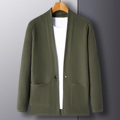 Νέες ανδρικές φθινοπωρινές και χειμερινές πλεκτή ζακέτα χωρίς κουμπιά Casual Άνετα και ευέλικτα Ανδρικά ρούχα