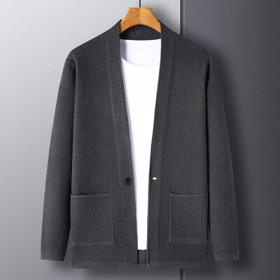 Νέες ανδρικές φθινοπωρινές και χειμερινές πλεκτή ζακέτα χωρίς κουμπιά Casual Άνετα και ευέλικτα Ανδρικά ρούχα