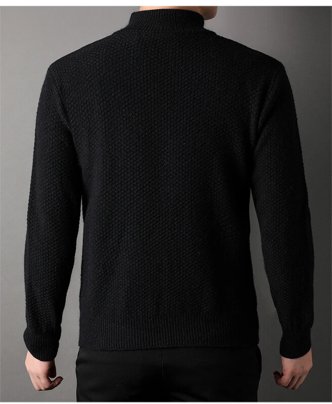 Férfi kardigán gyémánt kockás vastag gyapjú, meleg divatos hosszú ujjú, alkalmi kardigán kötött férfi pulóver