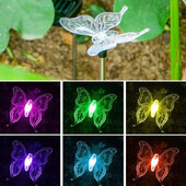 RGB saules LED gaisma āra ūdensnecaurlaidīga dārza saules gaisma ainavas gaismas tauriņi zāliena lampas dārza spāru dekora lampa