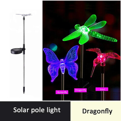 RGB saules LED gaisma āra ūdensnecaurlaidīga dārza saules gaisma ainavas gaismas tauriņi zāliena lampas dārza spāru dekora lampa