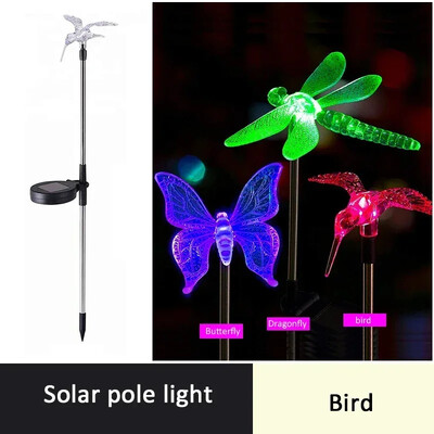 RGB saules LED gaisma āra ūdensnecaurlaidīga dārza saules gaisma ainavas gaismas tauriņi zāliena lampas dārza spāru dekora lampa