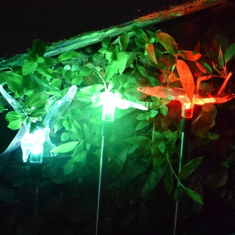 RGB saules LED gaisma āra ūdensnecaurlaidīga dārza saules gaisma ainavas gaismas tauriņi zāliena lampas dārza spāru dekora lampa