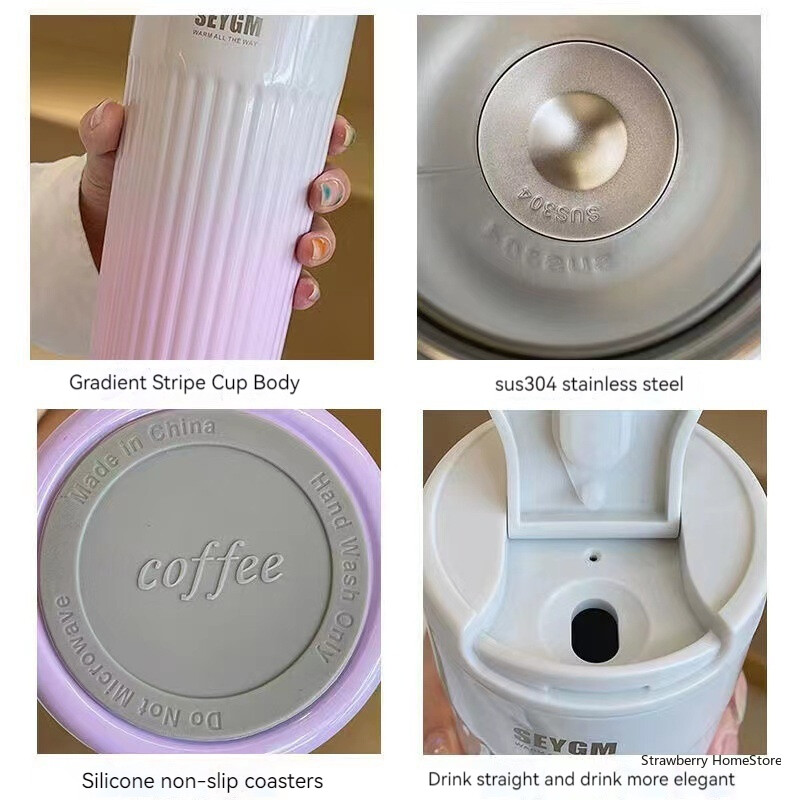 500 ml-es hordozható kávésbögrék rozsdamentes acél termopalackok autós irodai vizes palackok vákuumpalackok kávéscsésze utazási hőcsésze