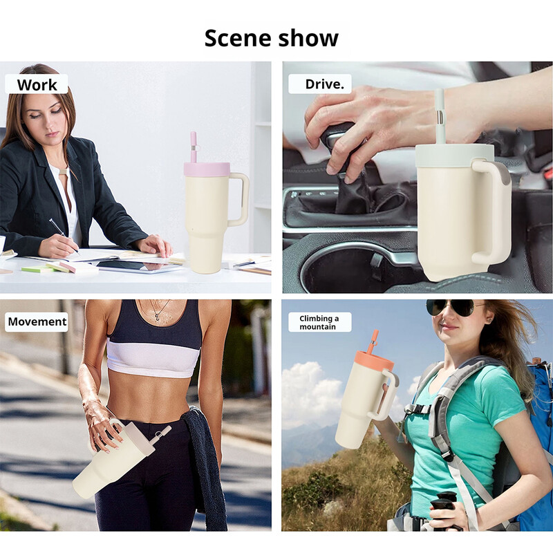 Szilikon kiömlésgátló dugó szalma sapka porálló csésze fedél Újrahasználható kiömlésgátló Stanley 40 oz pohárhoz