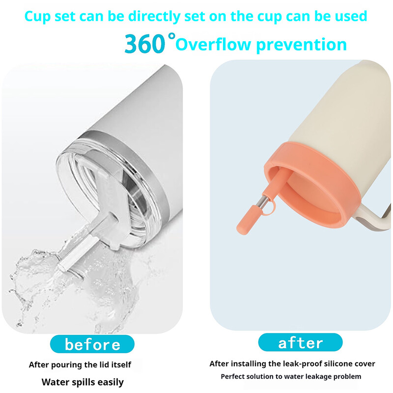 Szilikon kiömlésgátló dugó szalma sapka porálló csésze fedél Újrahasználható kiömlésgátló Stanley 40 oz pohárhoz