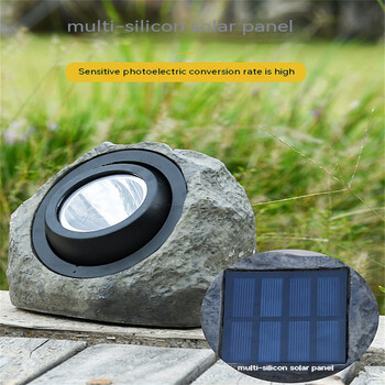 Solar Powered Rock Light Εξωτερικά αδιάβροχα πέτρινα φώτα κήπου για αυλή Patio Pathway Driveway Landscape Lighting