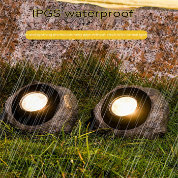 Solar Powered Rock Light Εξωτερικά αδιάβροχα πέτρινα φώτα κήπου για αυλή Patio Pathway Driveway Landscape Lighting