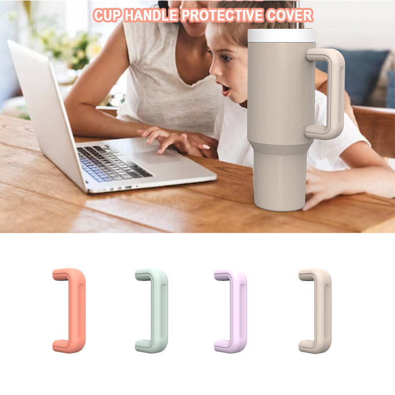 Roktura aizsargs Stenlija kausam pret izslīdēšanu aizsargājošs ūdens pudeles roktura silikona vāciņa uzmava