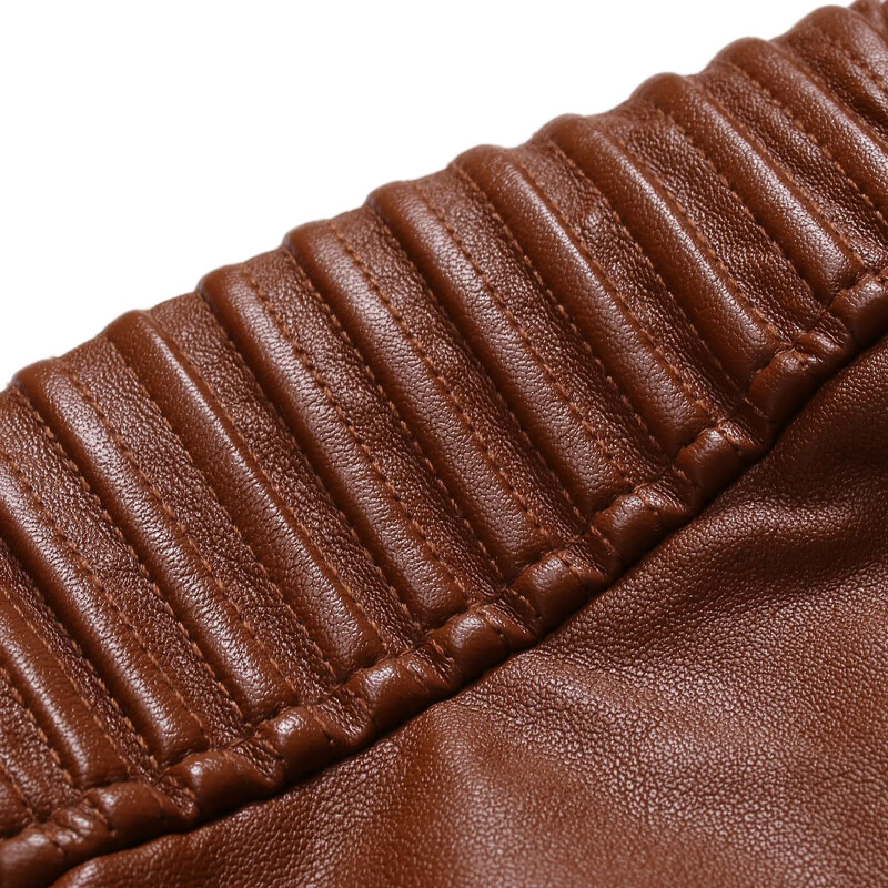 Vīriešu jaka solid Colors ādas jakasvīriešu Vintage Classic ādas jaka vīriešu Stand Collar Motor Slim Multi Pockets jakas