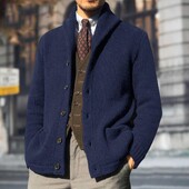 Elegáns szélálló vastagított bőrérintkező őszi téli alkalmi tiszta színű kötött kardigán kabát kötött kabát hidegálló