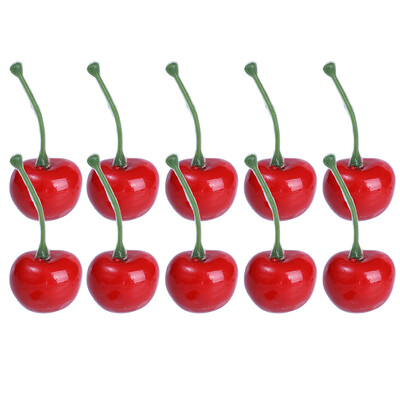 50/10 buc. Model de fructe artificiale de cireșe false, ornament de cireșe, artizanat, accesorii pentru fotografie, decorațiuni de petrecere, decorațiuni pentru casă