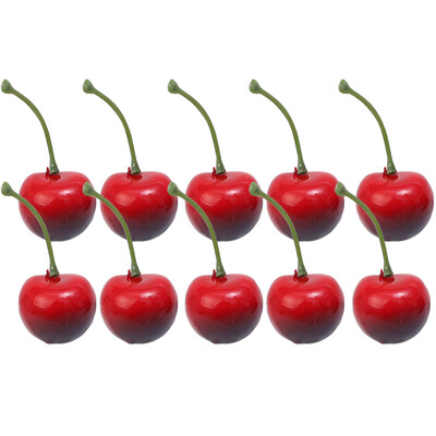 50/10 buc. Model de fructe artificiale de cireșe false, ornament de cireșe, artizanat, accesorii pentru fotografie, decorațiuni de petrecere, decorațiuni pentru casă