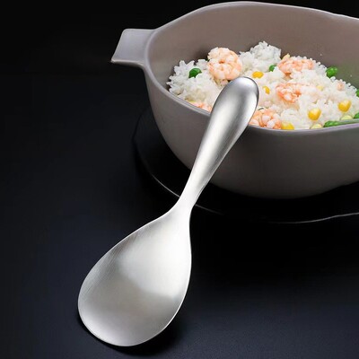 1 db sűrített rozsdamentes acél rizskanál fogantyúval, tapadásmentes főzőlapáttal nagy adagolókanál rizses konyhai eszközökhöz