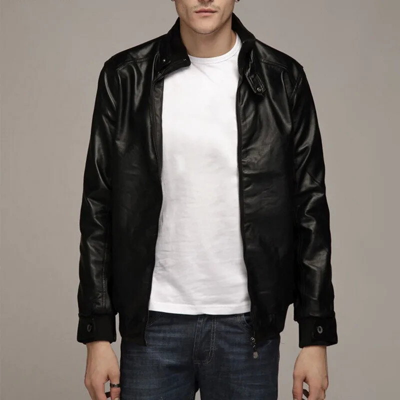 Rudens Vīriešu Pu Ādas jaka fitnesam Mode Vīriešu Zamšādas Ikdienas Mētelis Apģērbs Izmērs S-5Xl 2 Krāsas Mīksts Silts