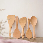 3 féle fa rizslapátos kanál Kiváló minőségű rizslapát Sushi rizslapát étkészlet kanál étkészlet konyhai kütyük