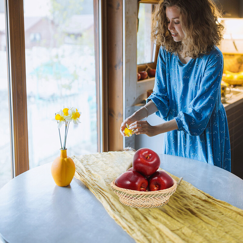 5 gab. Mākslīgi sarkani Gardi āboli Augļi Galda ornaments Simulācija Čūska Modelis Vīnogulāji Putas Piederumi Konfektes