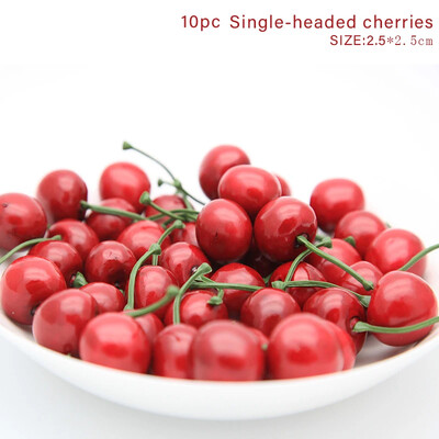 Egyfejű mesterséges cseresznye műgyümölcs modell szimuláció cseresznye dísz ételfotózás kellékek lakberendezési parti kellékek gyerekeknek