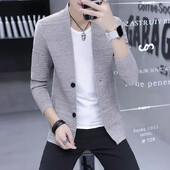Kötött pulóver Férfi Férfi Ruha Kardigán Fekete Slim Fit Sima Egyszínű Tavaszi Ősz Legkeresettebb termékek 2024 Alkalmi Olcsó