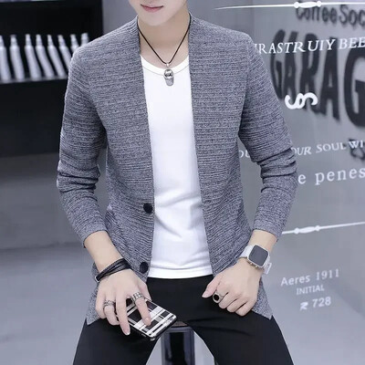 Kötött pulóver Férfi Férfi Ruha Kardigán Fekete Slim Fit Sima Egyszínű Tavaszi Ősz Legkeresettebb termékek 2024 Alkalmi Olcsó