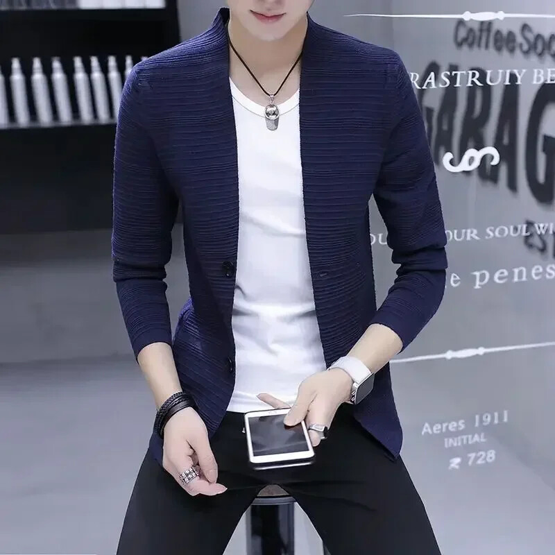 Kötött pulóver Férfi Férfi Ruha Kardigán Fekete Slim Fit Sima Egyszínű Tavaszi Ősz Legkeresettebb termékek 2024 Alkalmi Olcsó