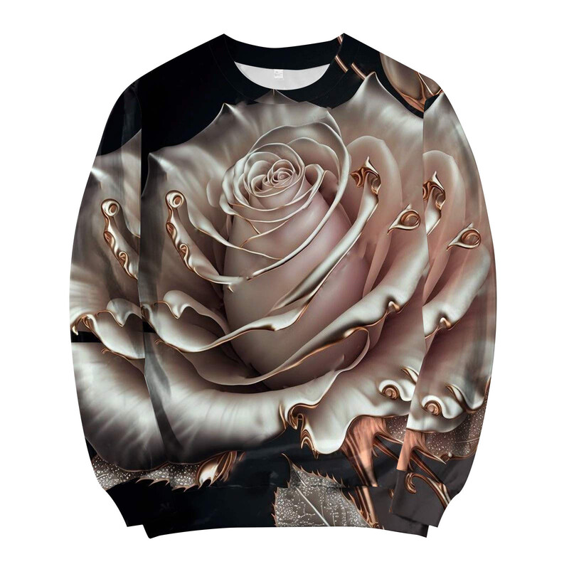 Valentīna dienas sērijas 3D digitālās drukas džemperis ar apkakli