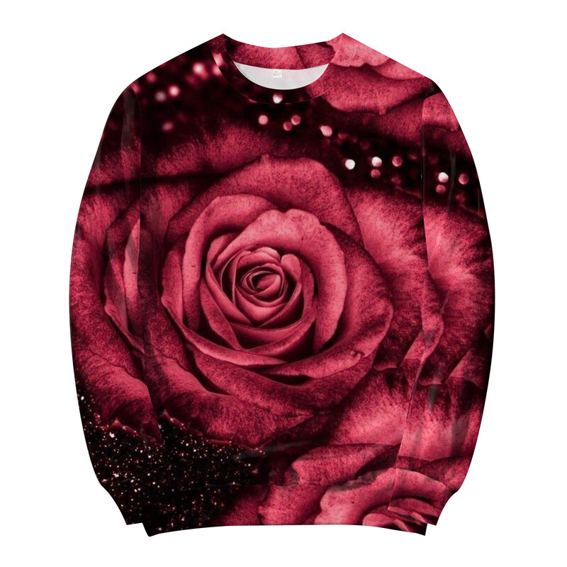 Valentīna dienas sērijas 3D digitālās drukas džemperis ar apkakli