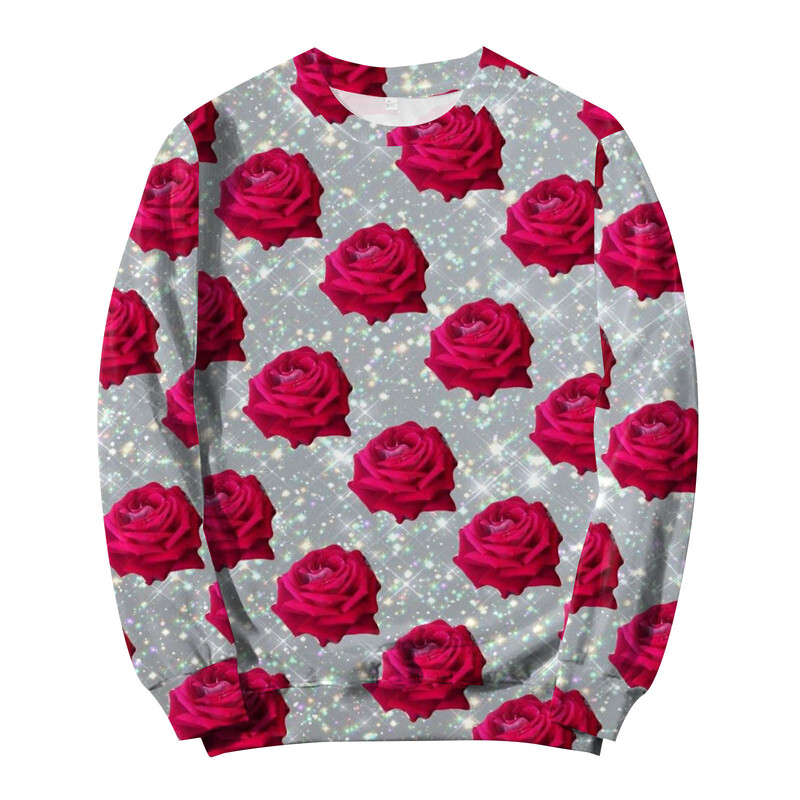 Valentīna dienas sērijas 3D digitālās drukas džemperis ar apkakli