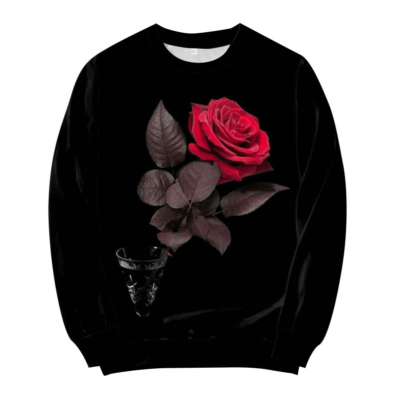 Valentīna dienas sērijas 3D digitālās drukas džemperis ar apkakli