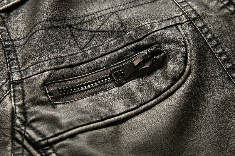 Új Férfi Őszi Téli Férfi Kabát Bőrkabát Motorkerékpár PU Alkalmi dzsekik Fekete Meleg Felöltő Fekete kabát férfi