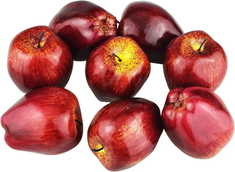 Mesterséges, élethű almagyümölcs otthoni dekorációhoz, műanyag piros finom alma, konyhai és esküvői fotózás, 8 db