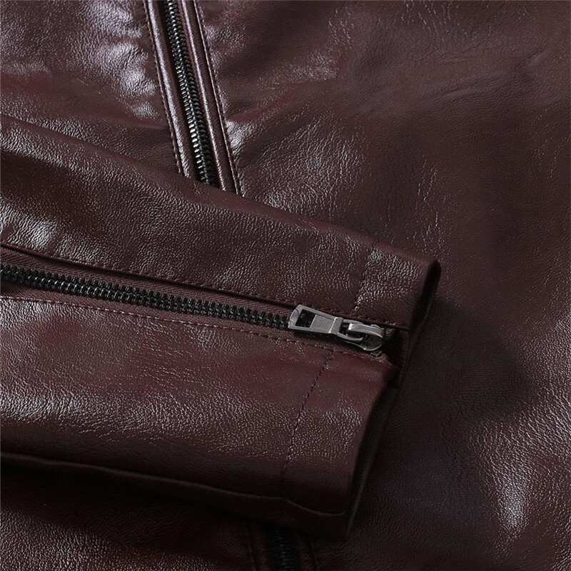 2023 Jachetă din piele polar de iarnă pentru bărbați PU din piele intoarsa caldă, la modă, guler stand, ocazional, solid, jachete din piele pentru motociclete, haină bărbați