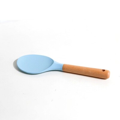 Környezetbarát szilikon rizskanál fa nyél, tapadásmentes rizsfőző lapát étel főzőkanál Konyhai kiegészítők