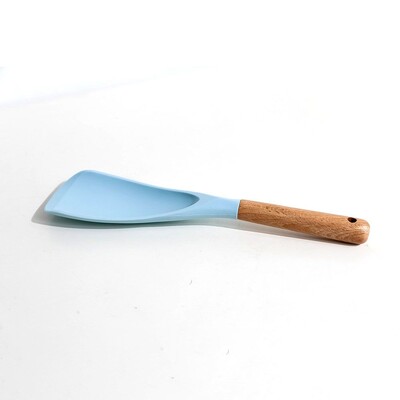 Környezetbarát szilikon rizskanál fa nyél, tapadásmentes rizsfőző lapát étel főzőkanál Konyhai kiegészítők